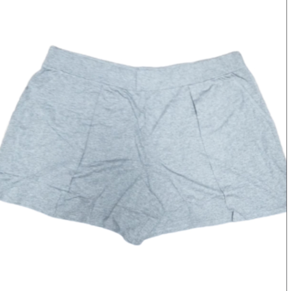 AnyBody Cozy Knit Pleated Gray Shorts